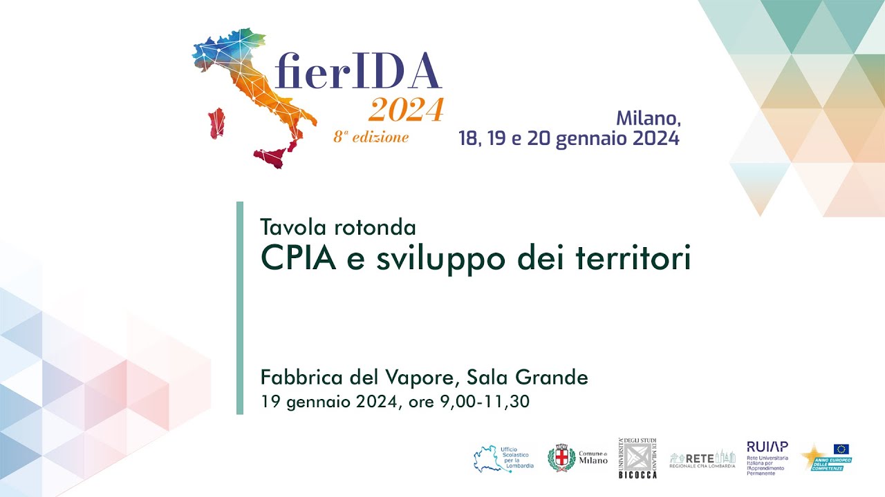 fierIDA 2024 - Tavola Rotonda: CPIA e sviluppo dei territori - 19 gennaio 9.00 - 11.30