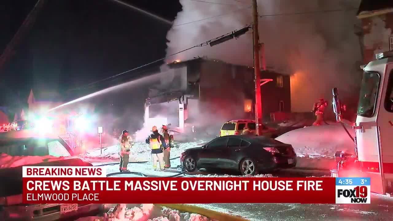Crews battle large house fire in Elmwood Place