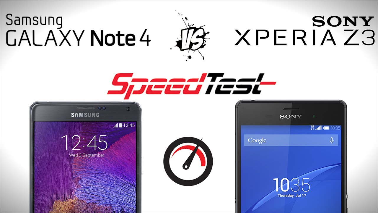 Sony Xperia Z3 vs Samsung Galaxy Note 4 - Speed Test (4K)