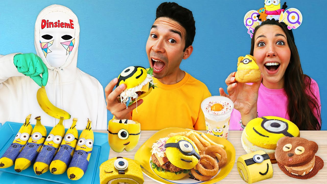 MANGIAMO SOLO CIBO DEI MINIONS PER 24 ORE AL PARCO DIVERTIMENTI DEI MINIONS CONTRO IL DOTTOR TIMOTI!