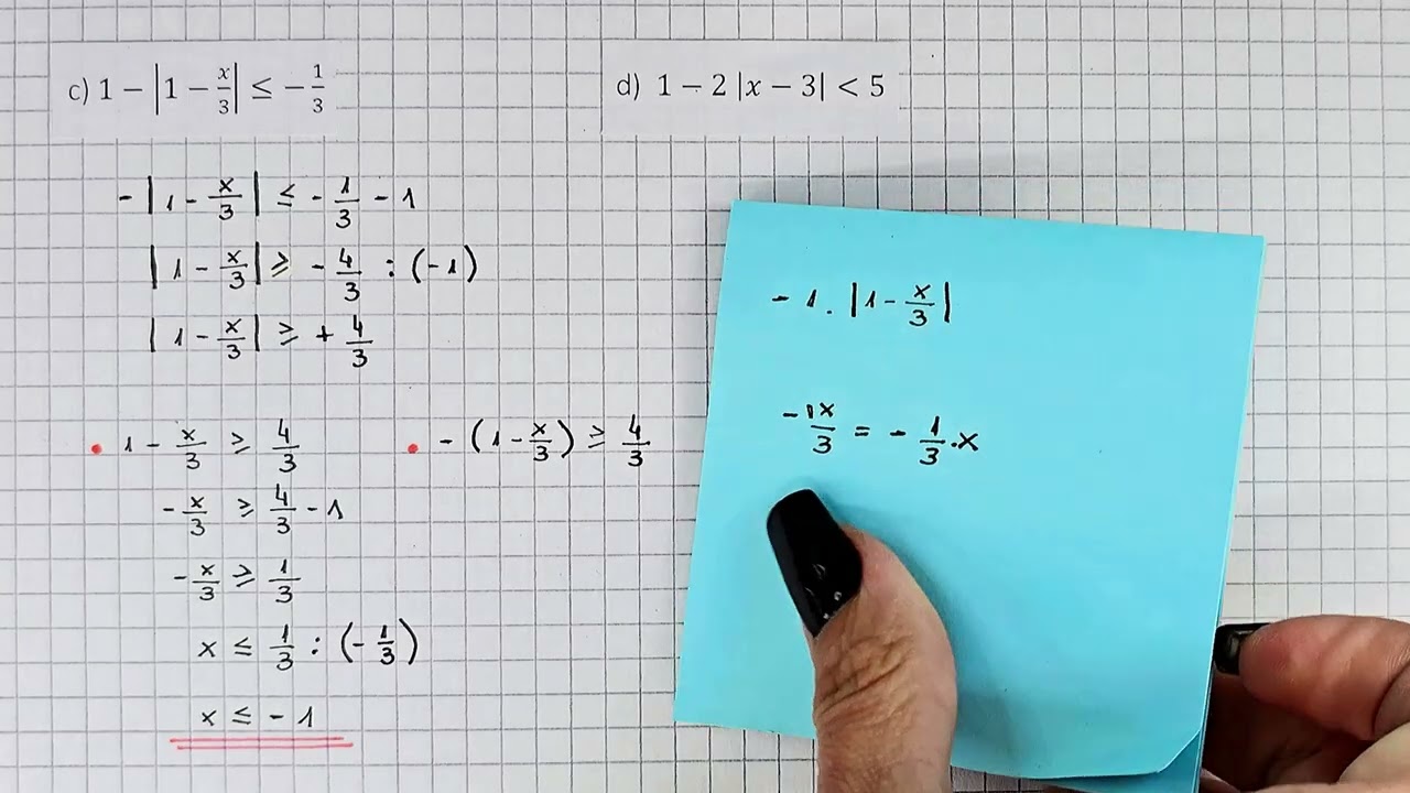 INECUACIONES CON VALOR ABSOLUTO (MÓDULO) - Cómo resolver paso a paso - Recta e intervalo solución
