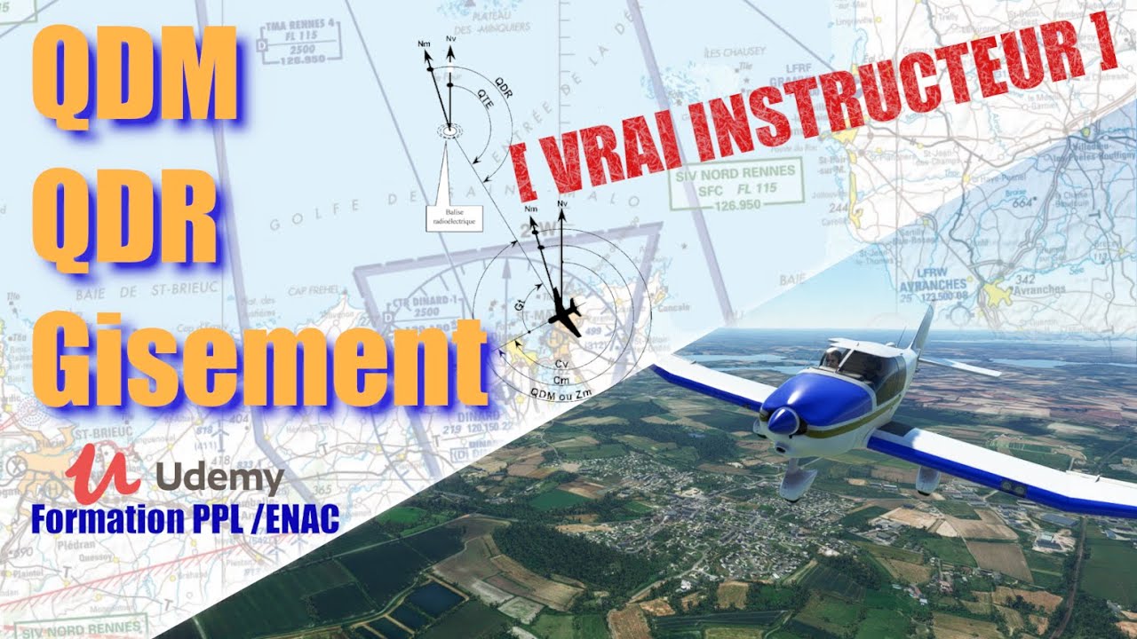 PPL | QDM QDR Gisement VOR ou NDB Radionavigation | instructeur ENAC |
