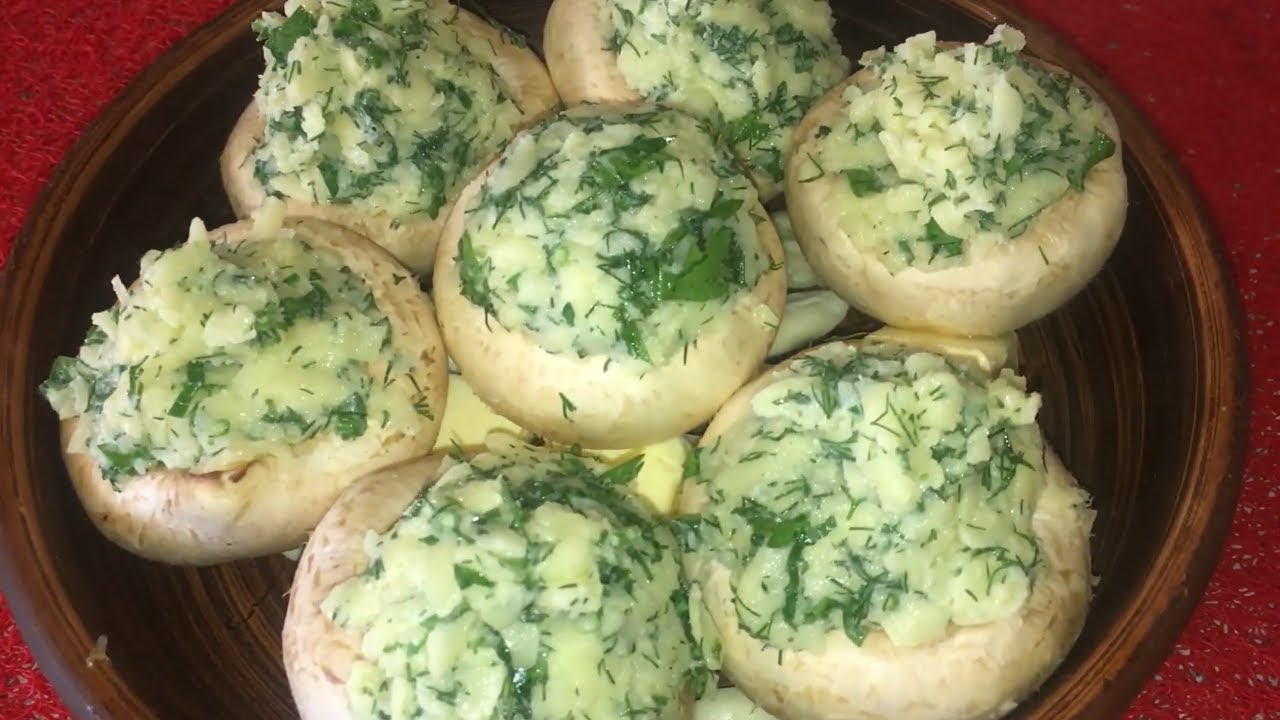 Грибы в духовке под сыром сулугуни в кеци. Грузинская кухня
