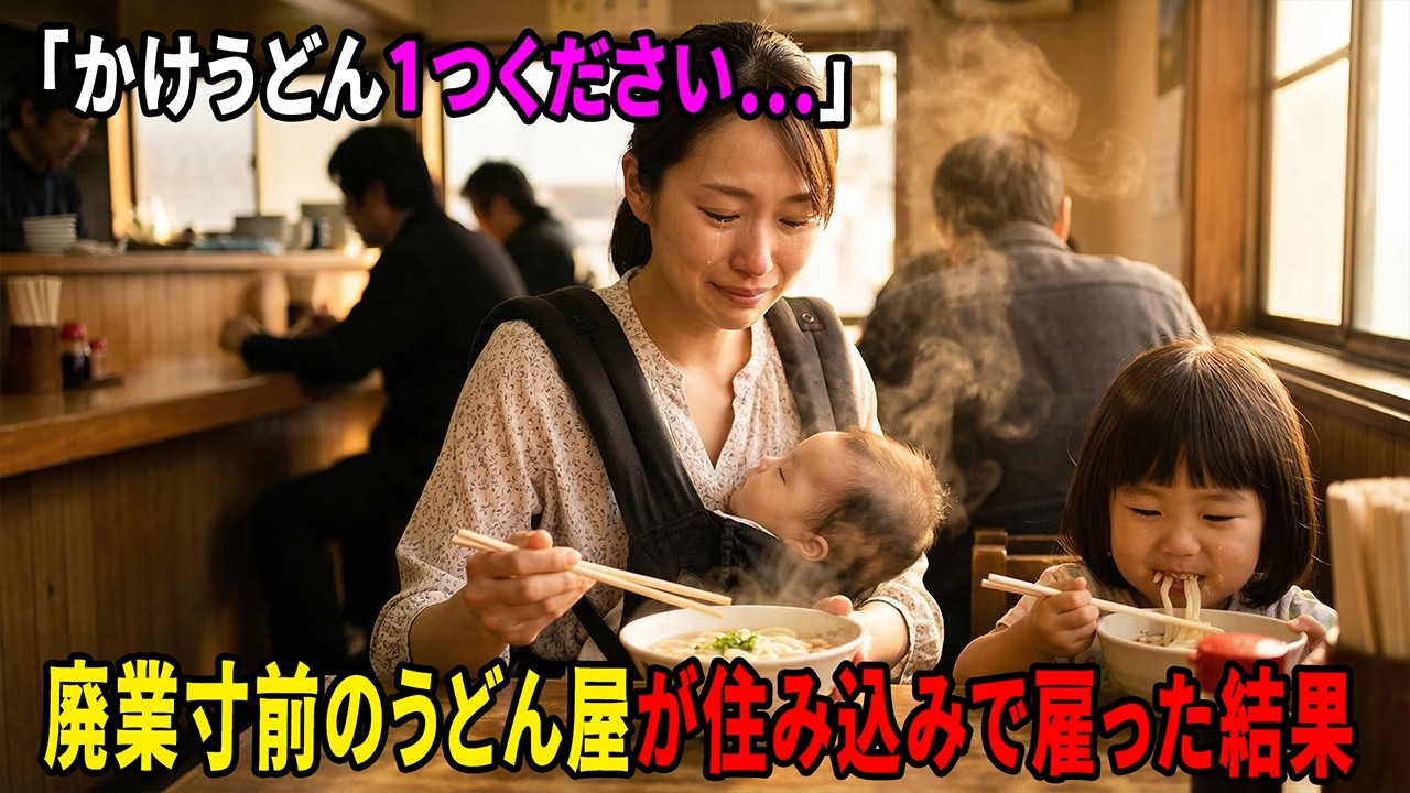 【感動する話】涙の味。閉店を決めた店に現れた赤子連れの女性→海老天が繋いだ12年後の奇跡。かつての親友と娘が目の前に…？