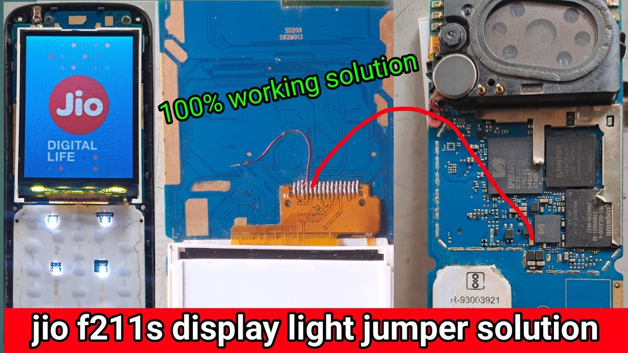 jio f211s display light jumper | jio f211s display light solution | jio f211s display ways