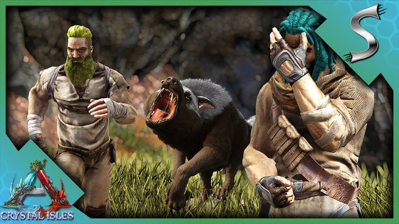 SAVING JIM FROM DIREWOLVES & STEALING CRYSTAL EGGS! - Ark: Crystal Isles [DLC E7]