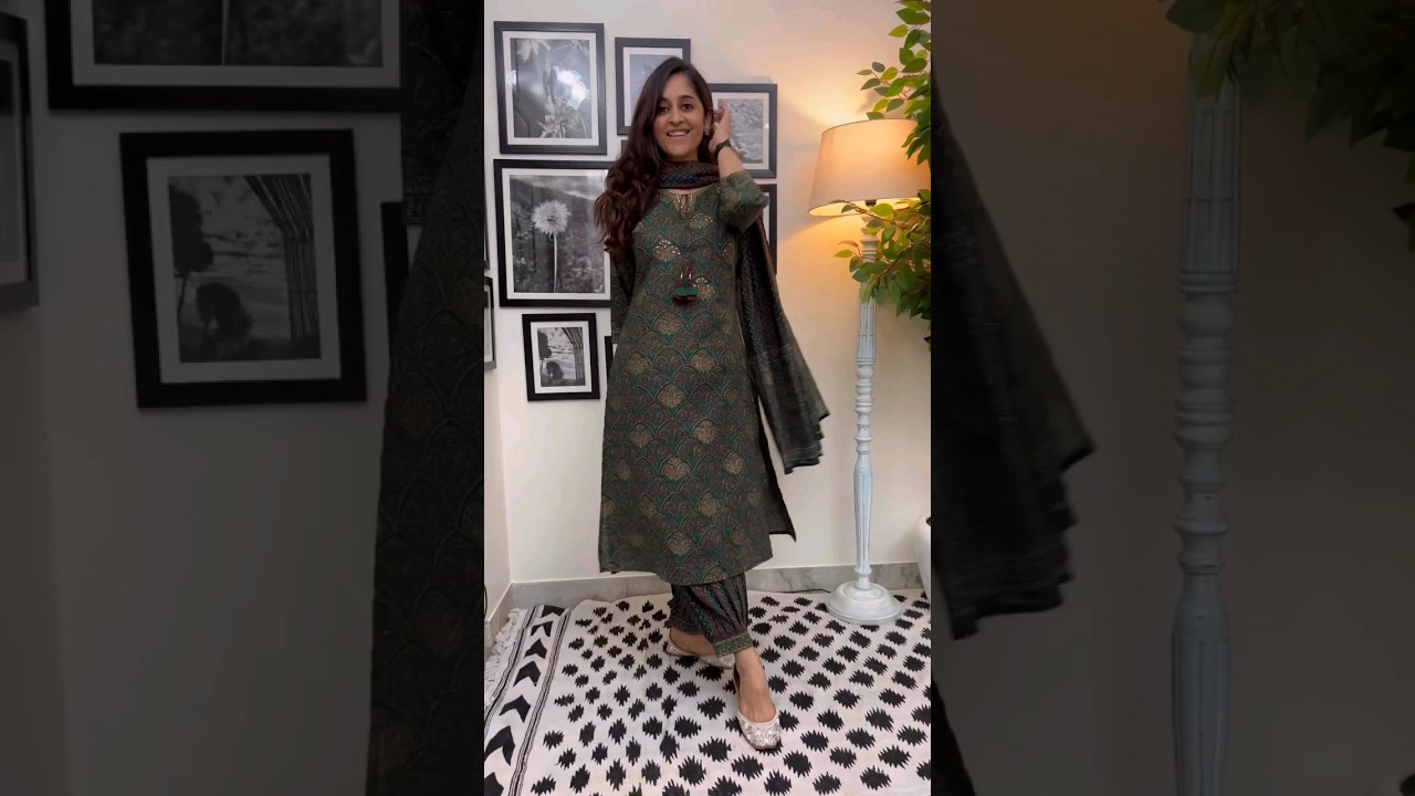 A line kurta with afghani pent 🔥 #indianwear #kurtaset #suit #dresscollection