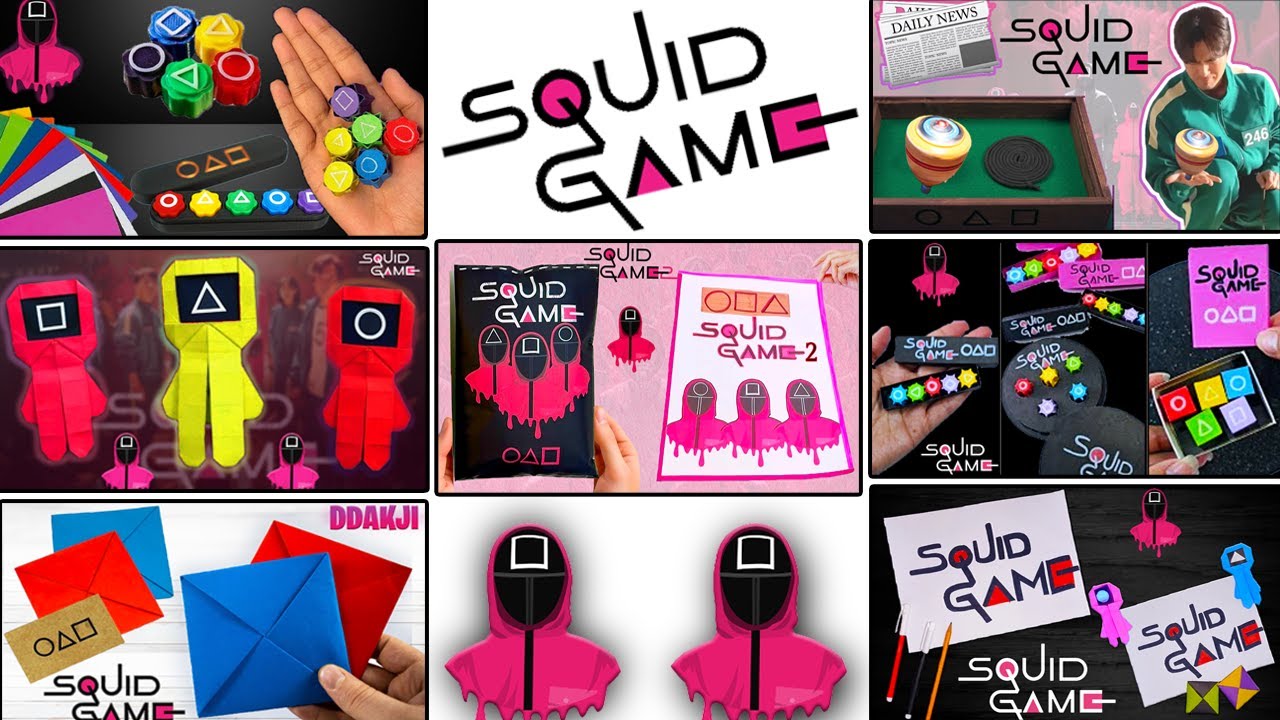 DIY All Games Of Squid Games | How to make paper Gonggi , ddakji , Squid Guards | Best Toy Paper