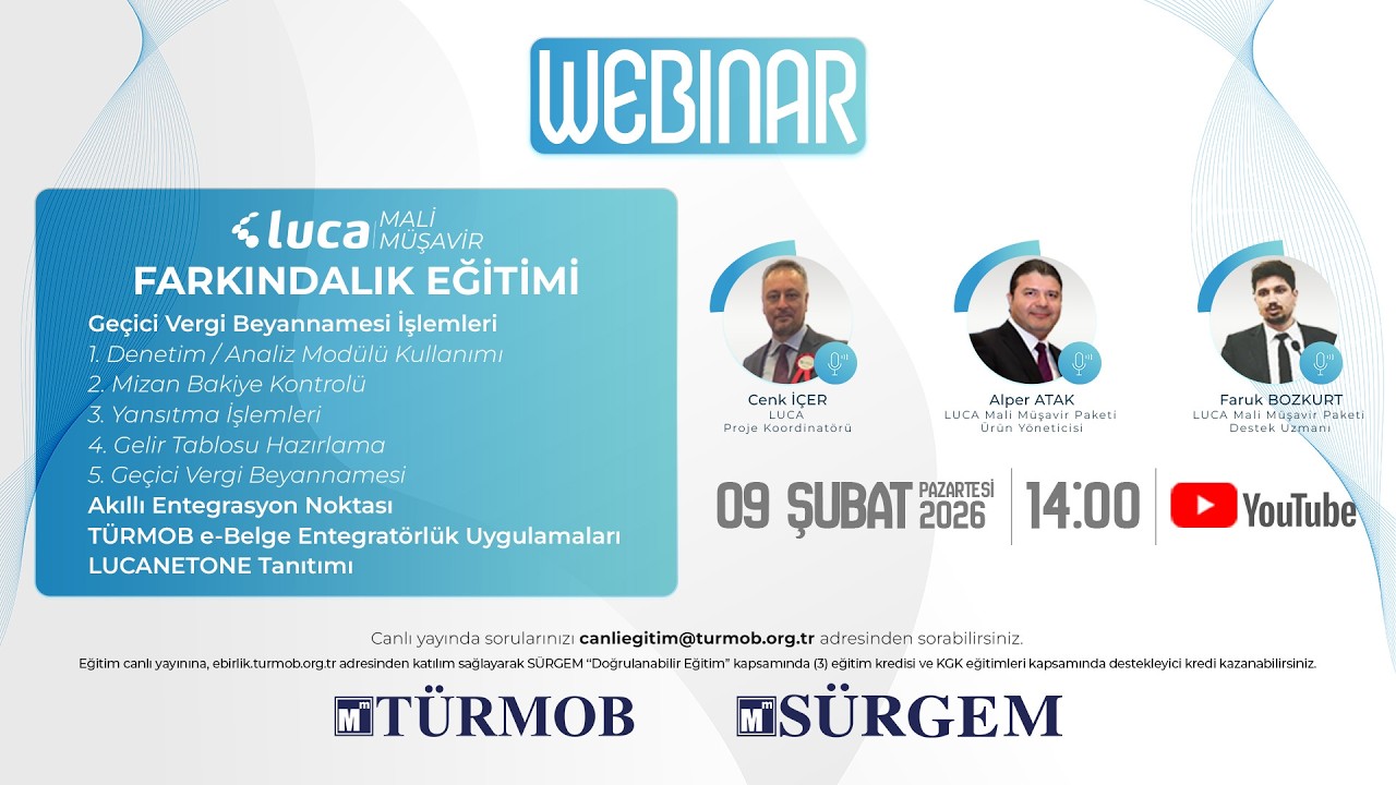 Luca Mali Müşavir Farkındalık Eğitimi - Webinar