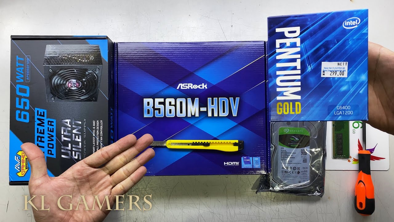 Satisfying Simple Office PC Build intel Pentium GOLD G6400 ASRock B560M HDV