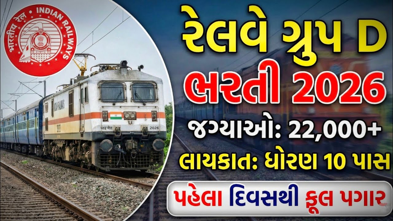 Railway Group D Recruitment 2026 | ધોરણ 10 પાસ માટે સુવર્ણ તક 🚂 | Full Notification Details