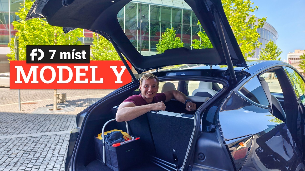 Tesla Model Y se 7 m&iacute;sty je konečně tady! Vejdeme se tam?