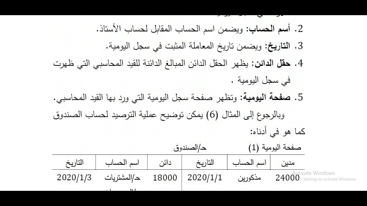 مبادئ المحاسبة ترصيد الحسابات  سجل الاستاذ العام 2021
