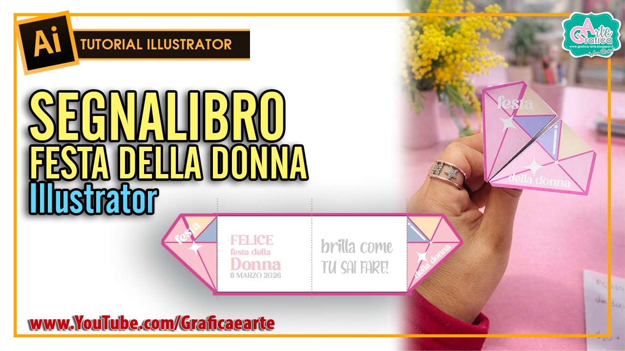 come creare SEGNALIBRO FESTA DELLA DONNA - Tut. Illustrator 199