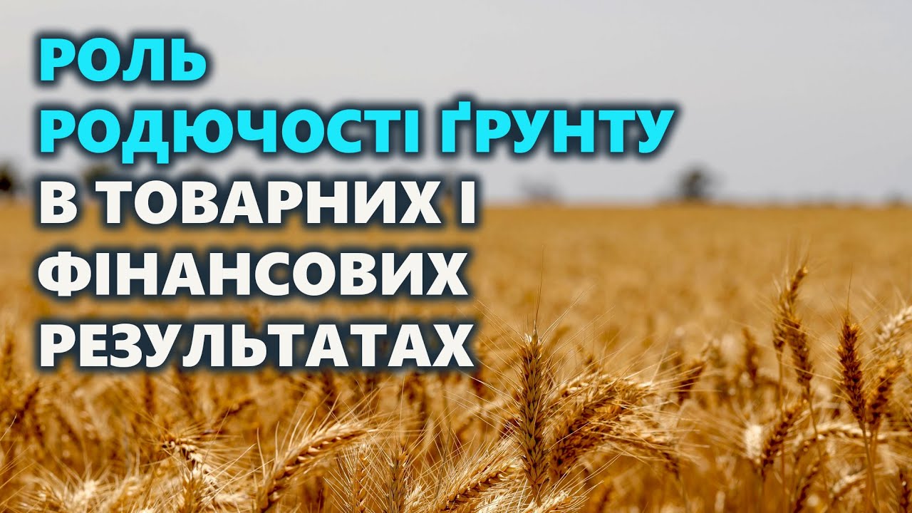 Роль родючості ґрунту в товарних і фінансових результатах: врожайність, якість продукції,стан ґрунту