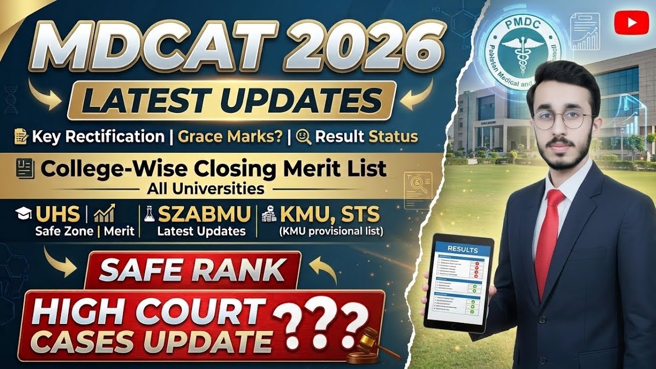 Mdcat 2026 latest updates | high court cases | closing merit ? Safe rank & zone | all universities |