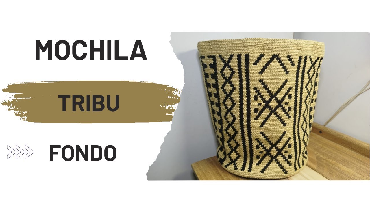 COMO TEJER MOCHILA EN 2 COLORES  DISEÑO TRIBU 1/2 PARTE