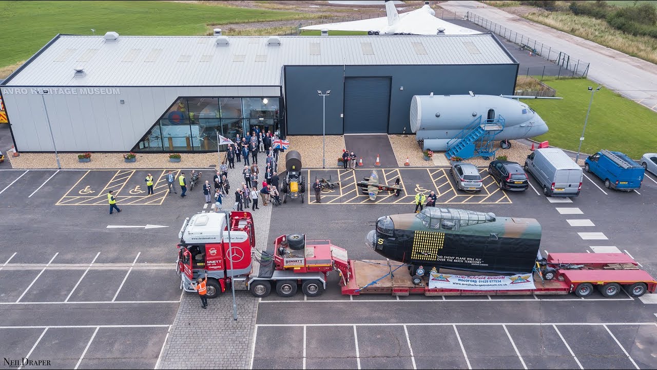 AVRO Chadderton 80th Anniversary Lancaster Bomber road journey to Woodford.