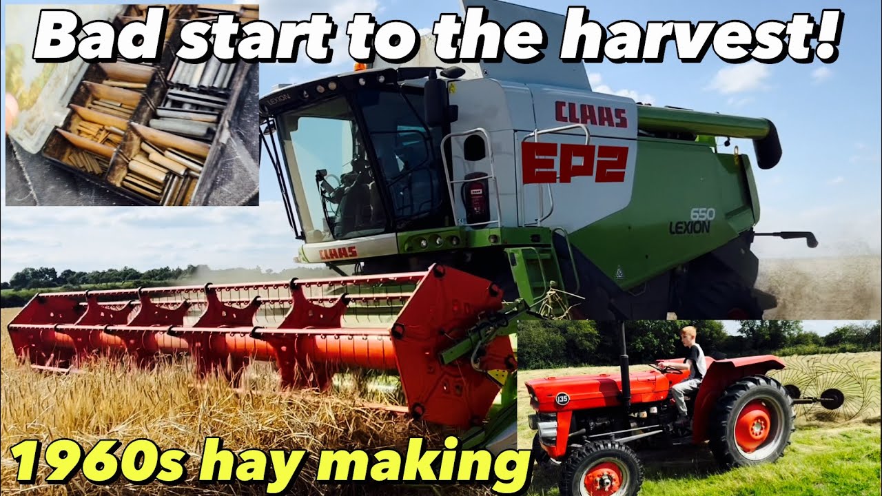 Strugglers farm ep2! The harvest and hay making with 60s equipment!