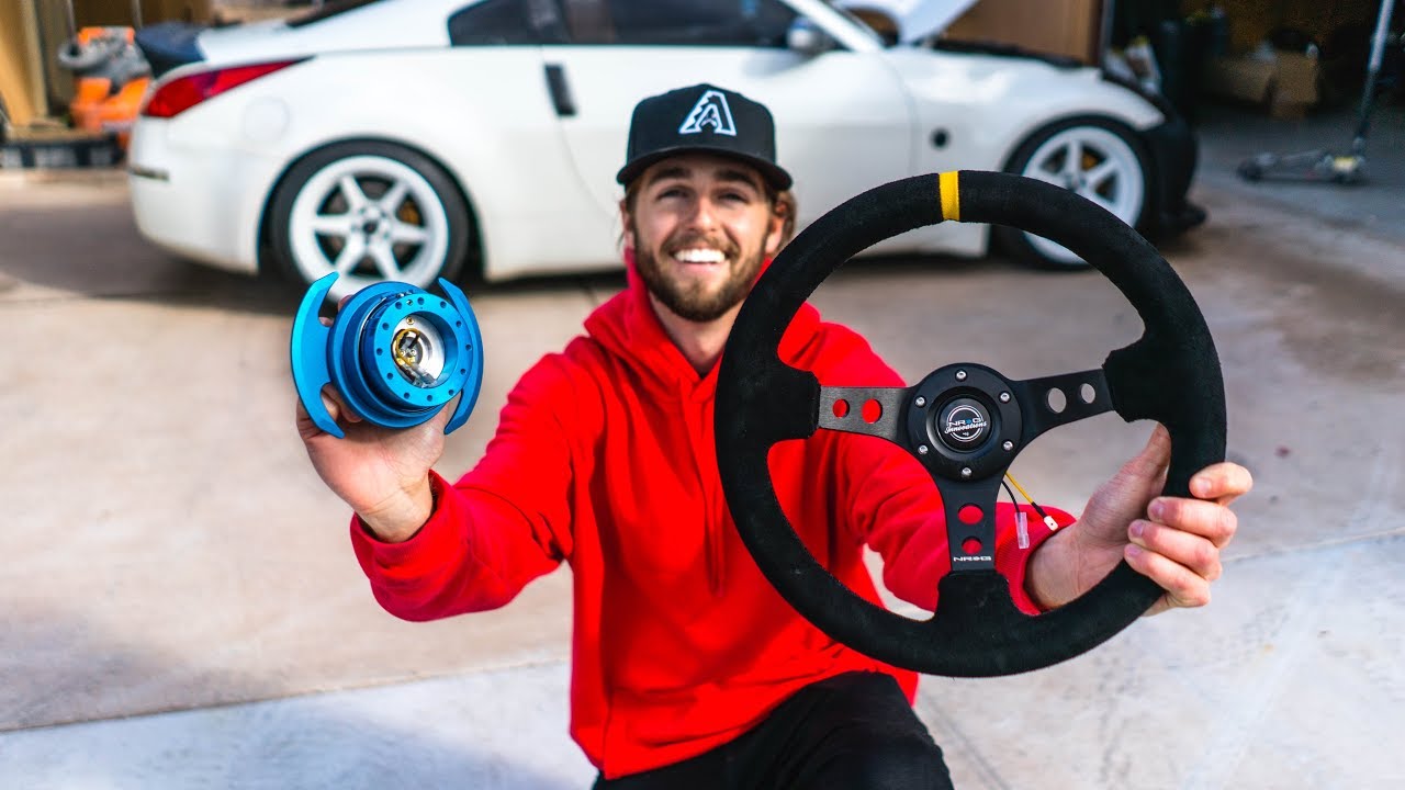 350z NRG WHEEL AND QUICK RELEASE INSTALL