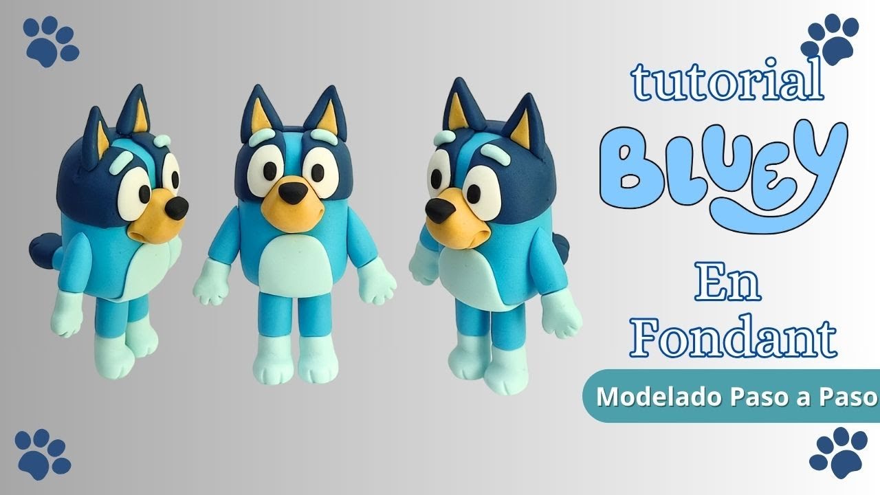 Cómo Hacer a Bluey en Fondant// Bluey Fondant Cake Topper