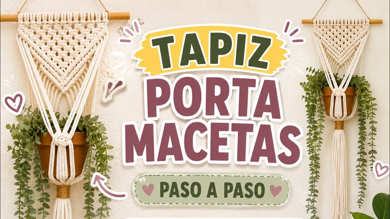 Tutorial tapiz porta macetas PASO A PASO // DIY  macrame plant hanger  tapestry 🪴✨🪢