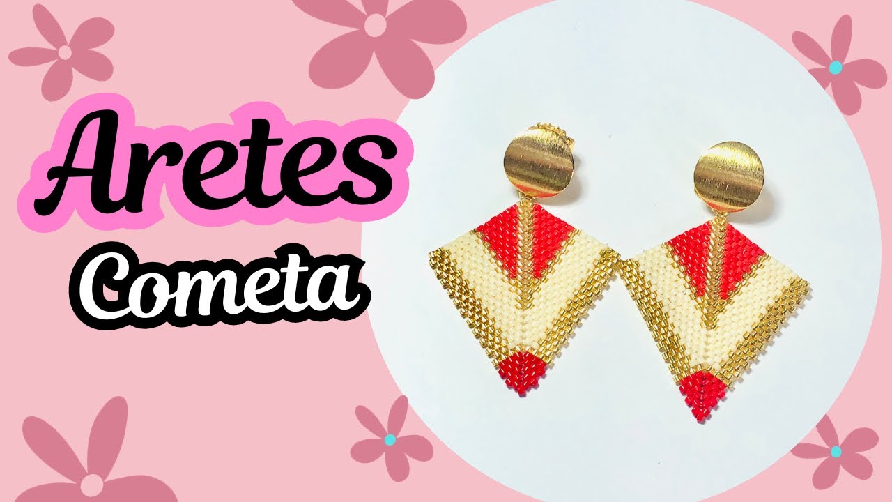 Aretes cometa/ Miyuki/Aretes en Miyuki/Peyote triangular