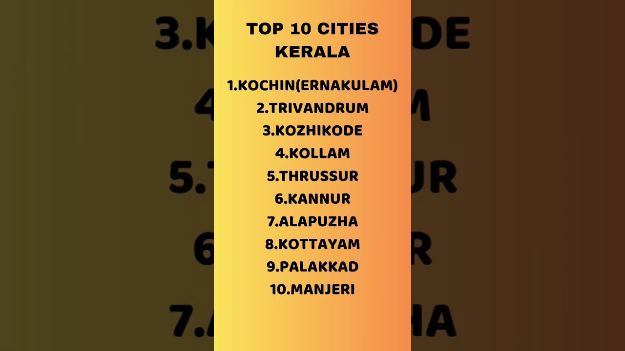 Top 10 cities kerala 2024 #yt #shorts