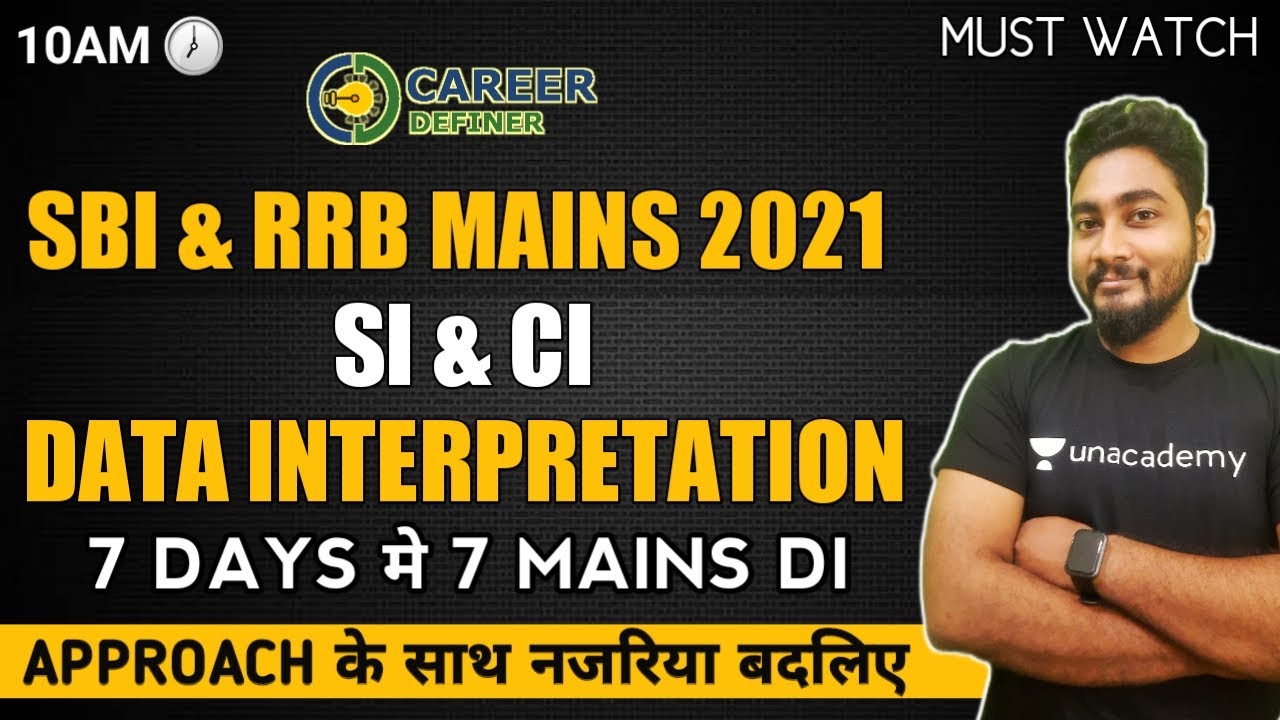 Simple & Compound Interest Data Interpretation For SBI & RRB PO/Clerk Mains 2021 || Career Definer |