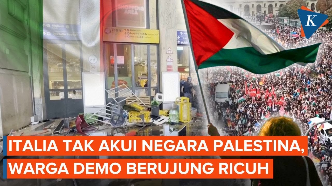 Pemerintah Italia Tak Akui Negara Palestina, Warga Demo dan Bentrok dengan Polisi