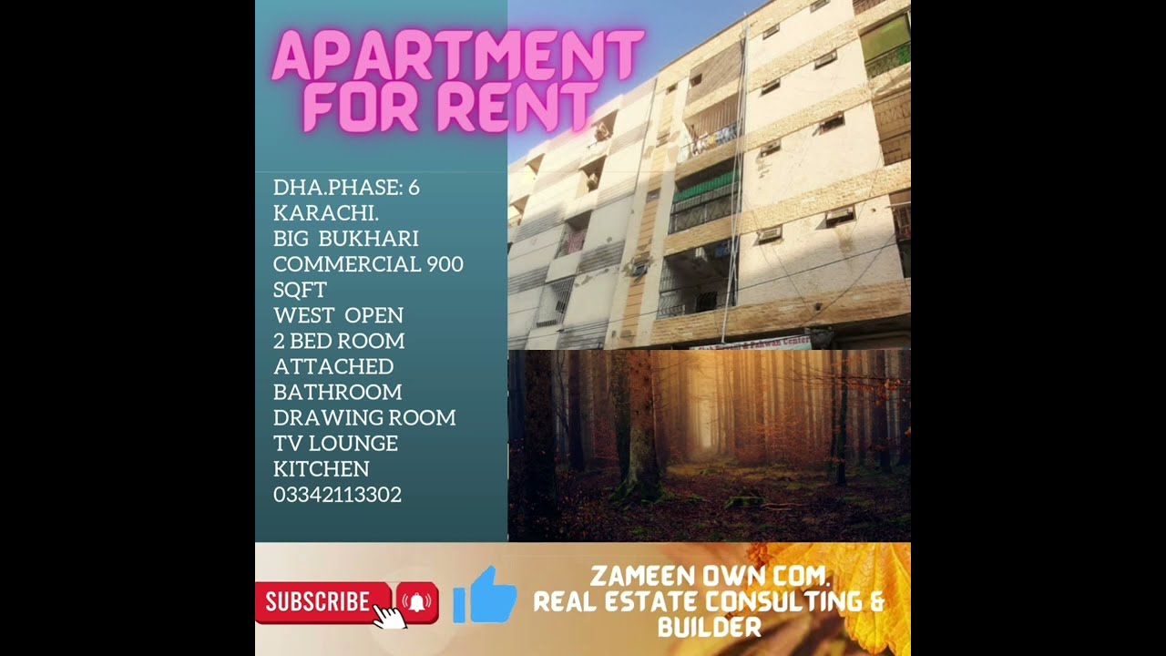 D.H.A.Phase:6 Karachi.big bukhari commercial apartment for rent.