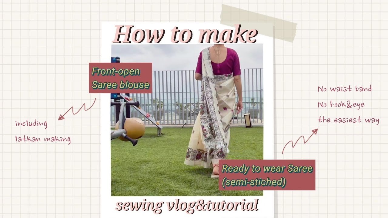[인도 브이로그]Beginner friendly Saree making tutorial and vlog, 인도 사리 만들기