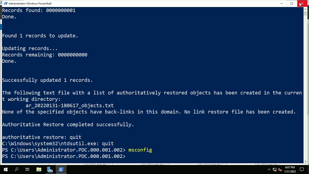 Backup And Recovery system state 2