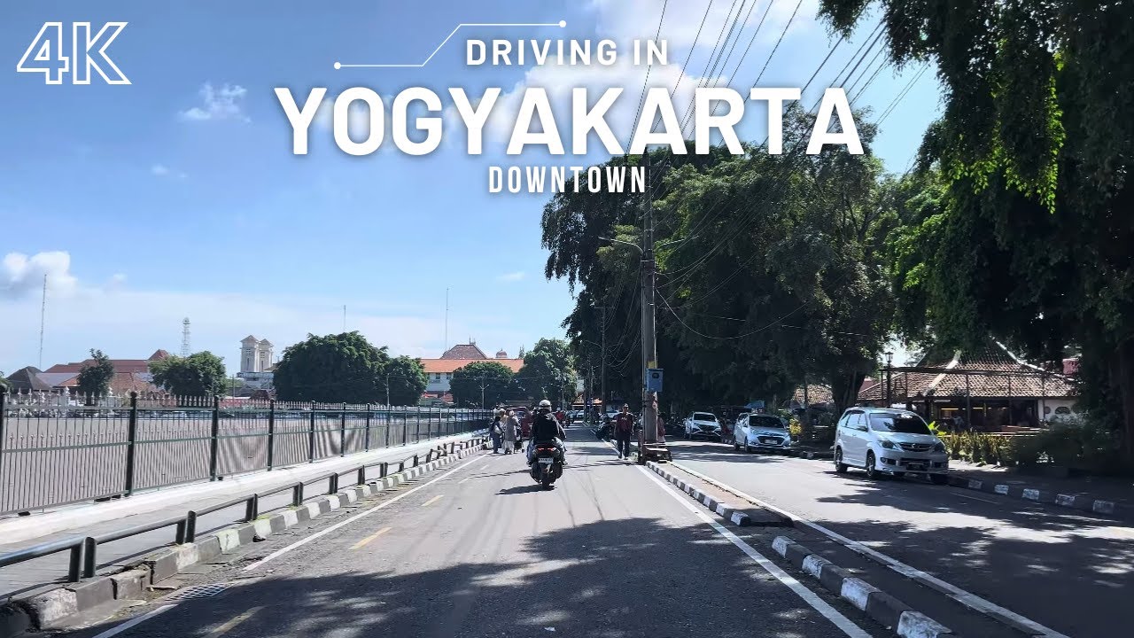 Downtown City Drive on a Great Sunny Day - Yogyakarta 4K HDR