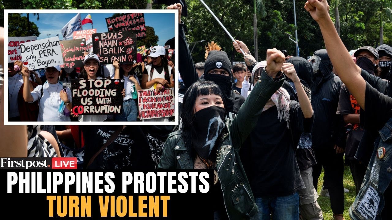 LIVE: Philippines Anti-Corruption Protesters Clash With Police | Manila Protests | EDSA | N18G