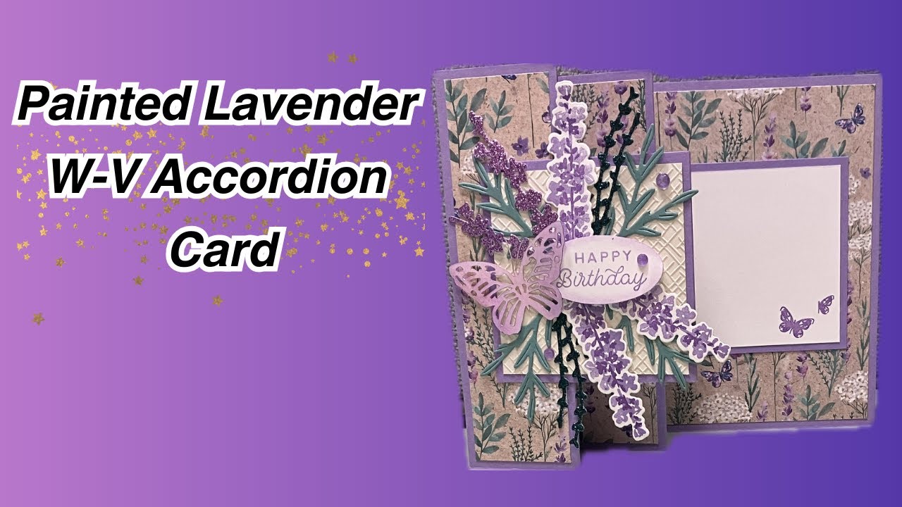 No. 313 Painted Lavender W-V Accordion Card