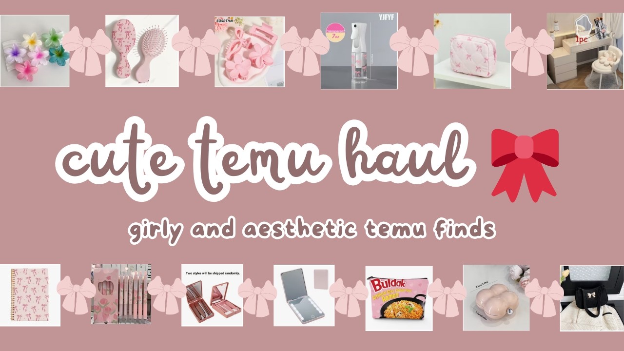cute temu haul ~ aesthetic hair, beauty & stationary accessories unboxing 🎀🛍️✨