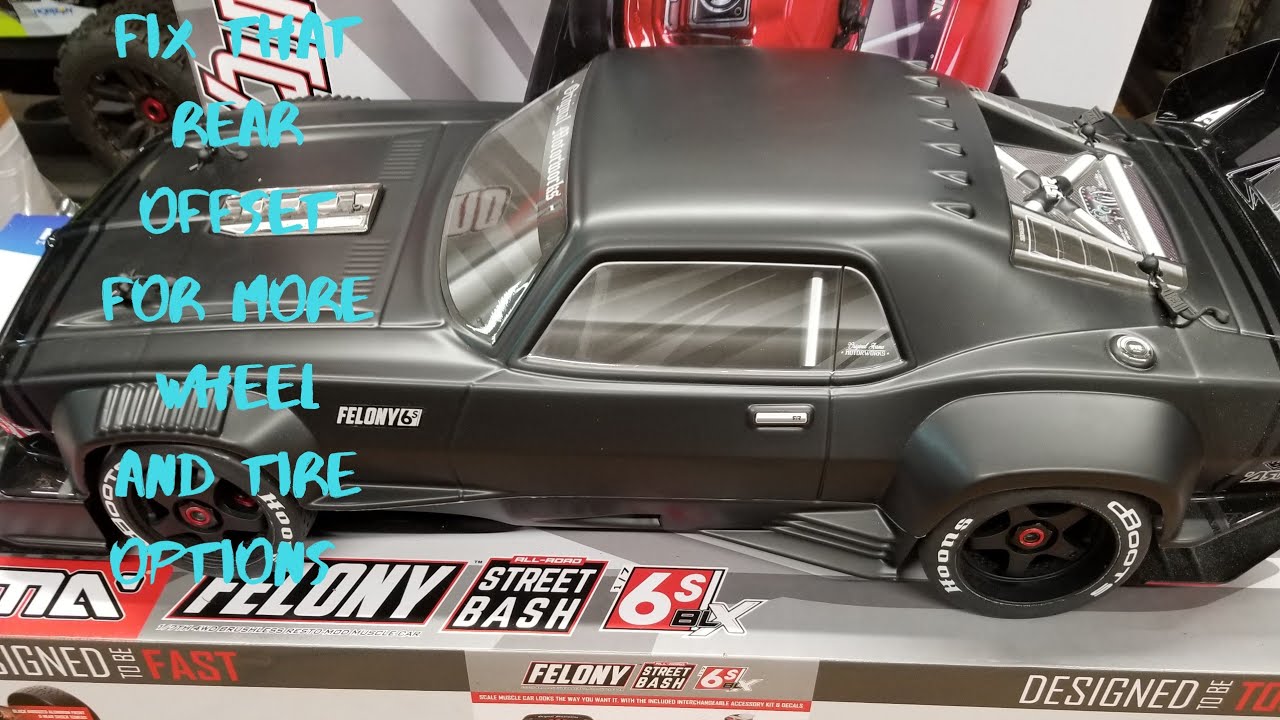 Arrma Felony wheel offset solution ,  One solution for that rear offset