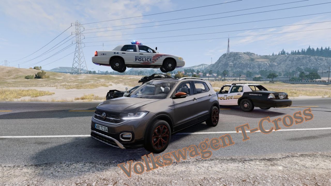 I’m Getting Chased by the Police in a Volkswagen T-Cross (BeamNG Drive)