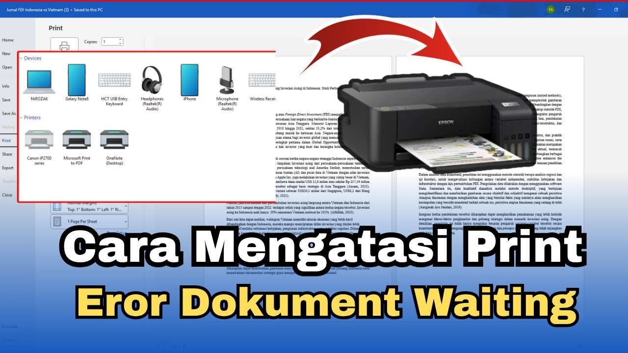 Cara Terbaru 2025 Simpel Mengatasi Error Document Waiting Print