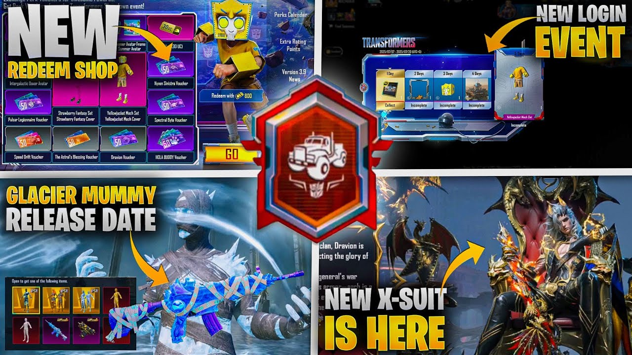 New X-Suit Is Here | Glacier Mummy Release Date | New Redeem shop | New Login Event | 3.9 Update