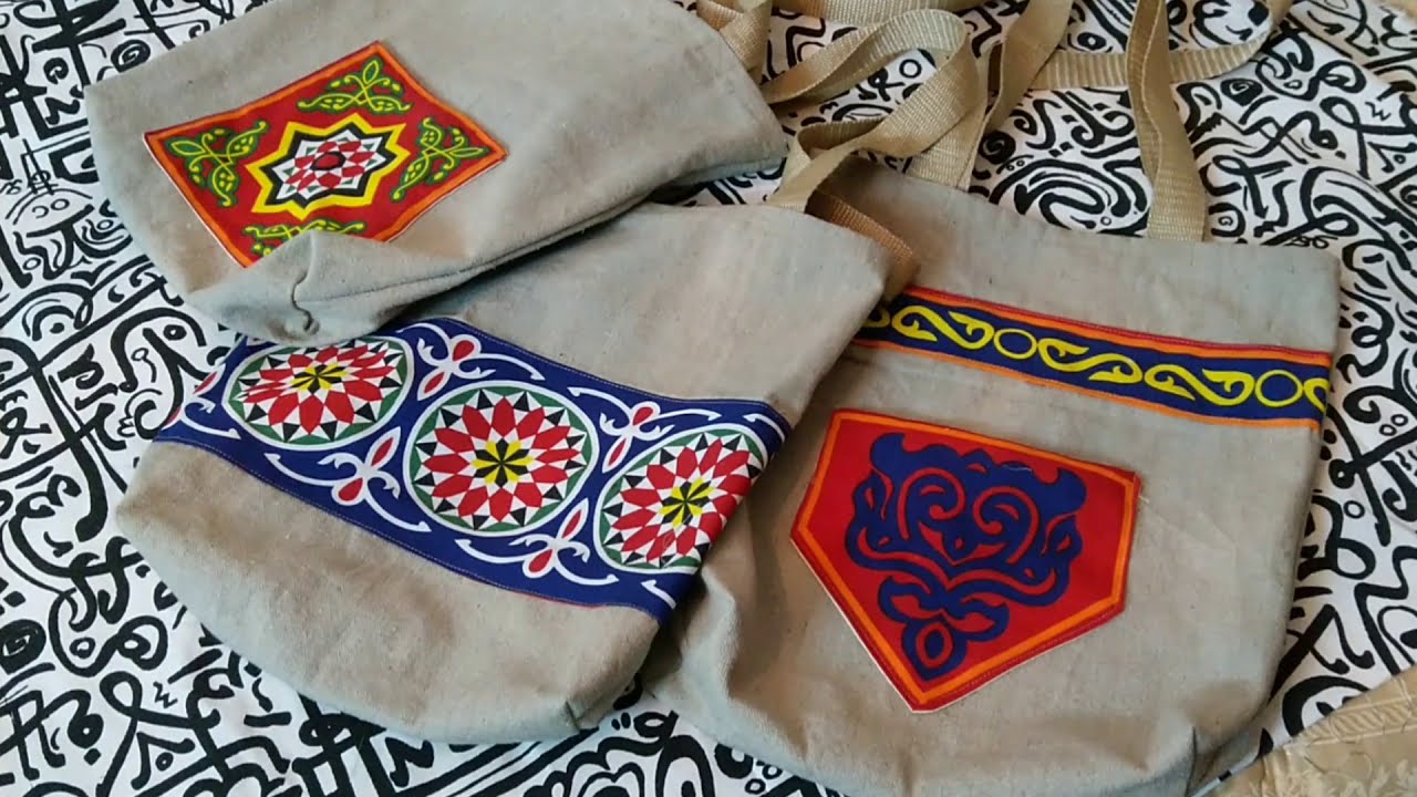 DIY/SEWING Shopping bag (easy&cheap)/عمل شنطة تسوق خيامية سهلة و غير مكلفة