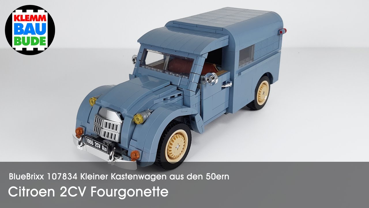 BlueBrixx 107834 – Kleiner Kastenwagen aus den 50ern – Citroen 2CV Fourgonette – modifiziert, Chrome
