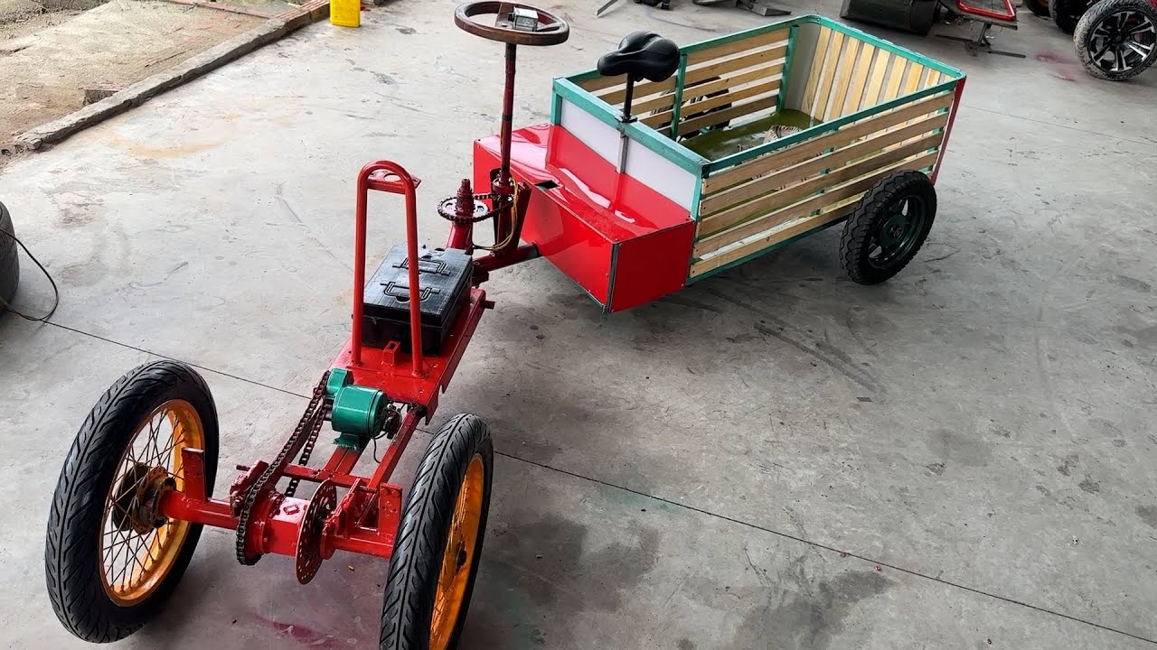 🔧 “Homemade electric tractor – Compact, powerful, full of creativity!”