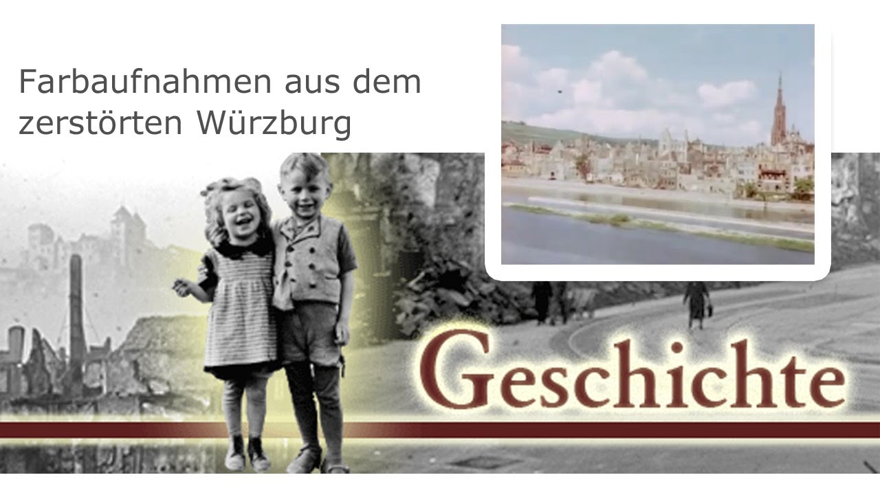 Sensationelle Farbaufnahmen von Würzburg 1945