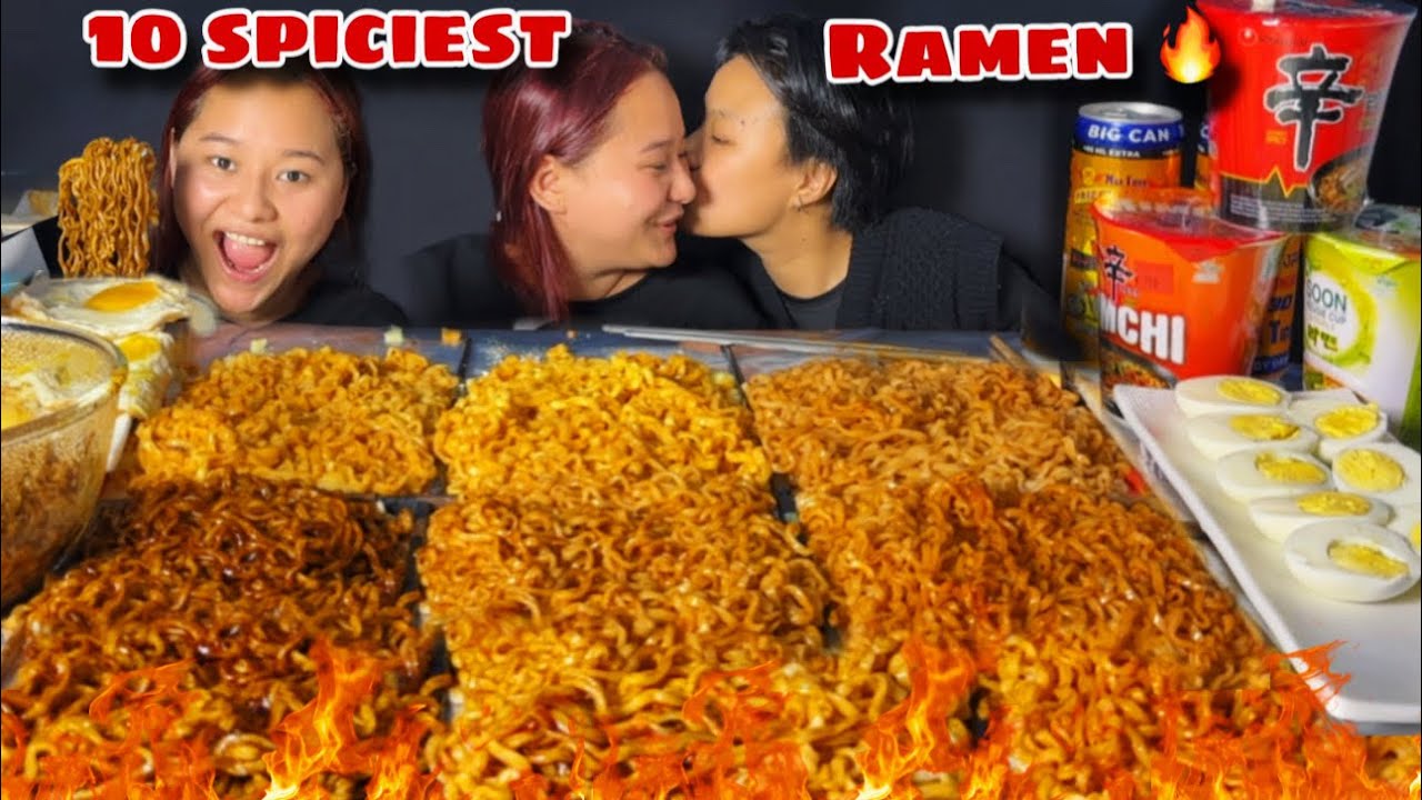AJA MERO PYARO MANCHEY SANGA MUKBANG ❤️🙏10 DIFFERENT SPICIEST RAMEN AND NOODLES CHALLENGE 🔥