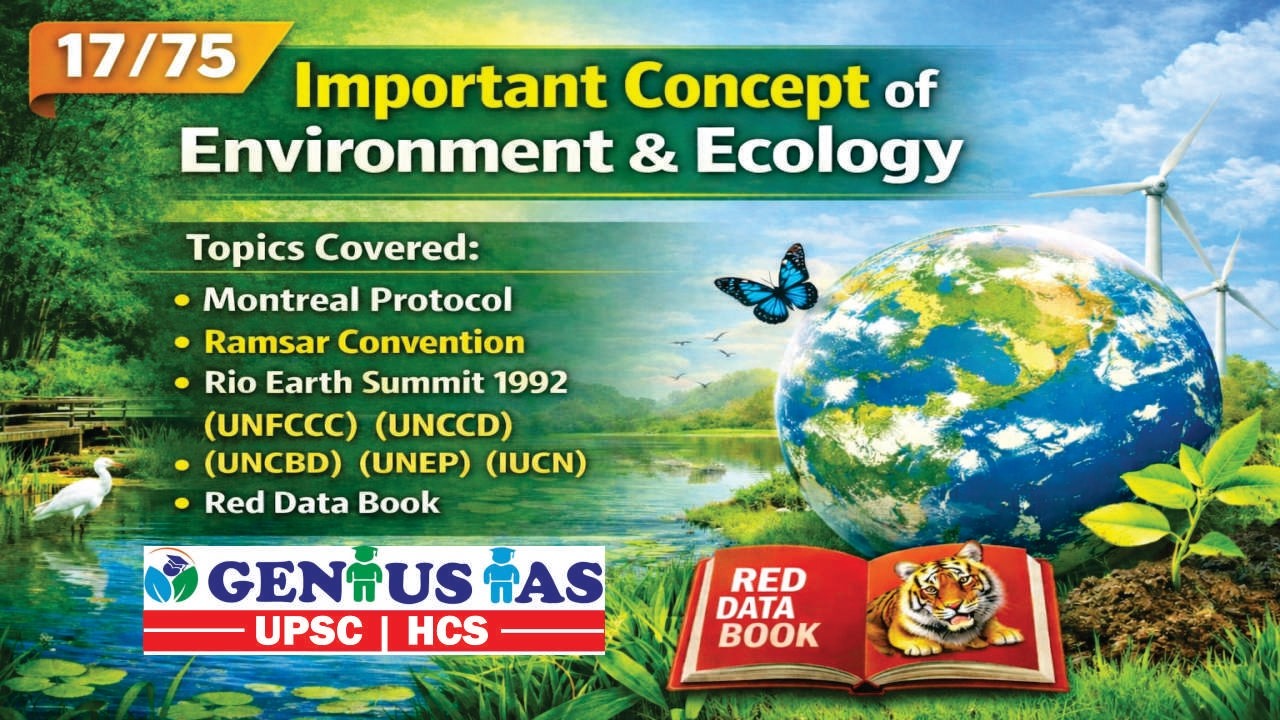 Lecture # 17/75 Environment & Ecology for UPSC | HCS prelims | Ramsar, Montreal, UNFCCC, UNCBD, UNEP