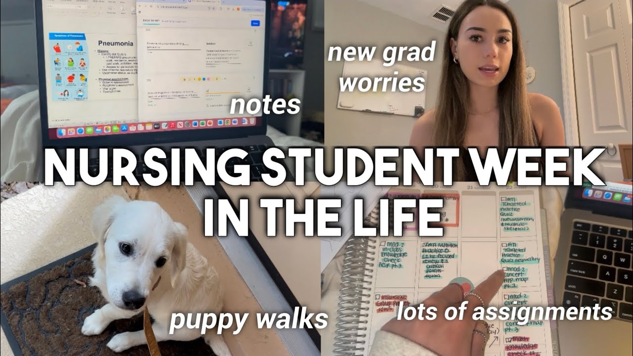 NURSING SCHOOL WEEK IN THE LIFE VLOG | new grad worries, lots of assignments, cooking, puppy walks…