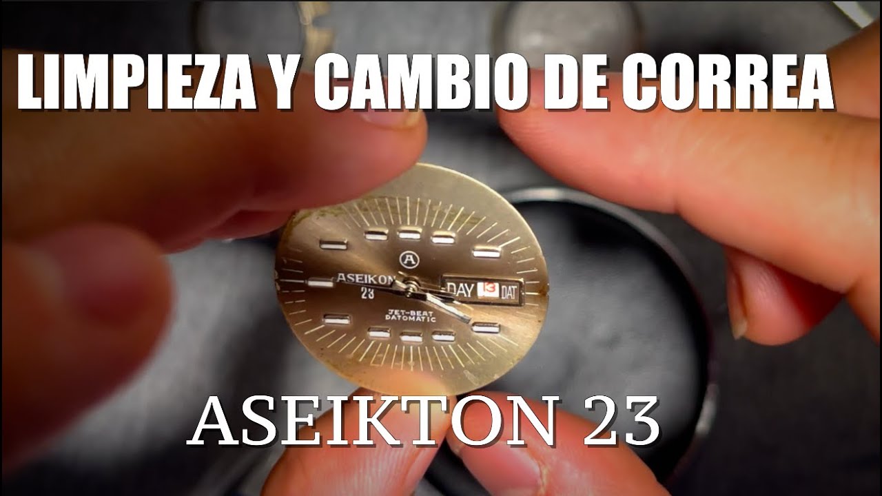 Limpieza y cambio de correa a un reloj mecánico Aseikon ⌚