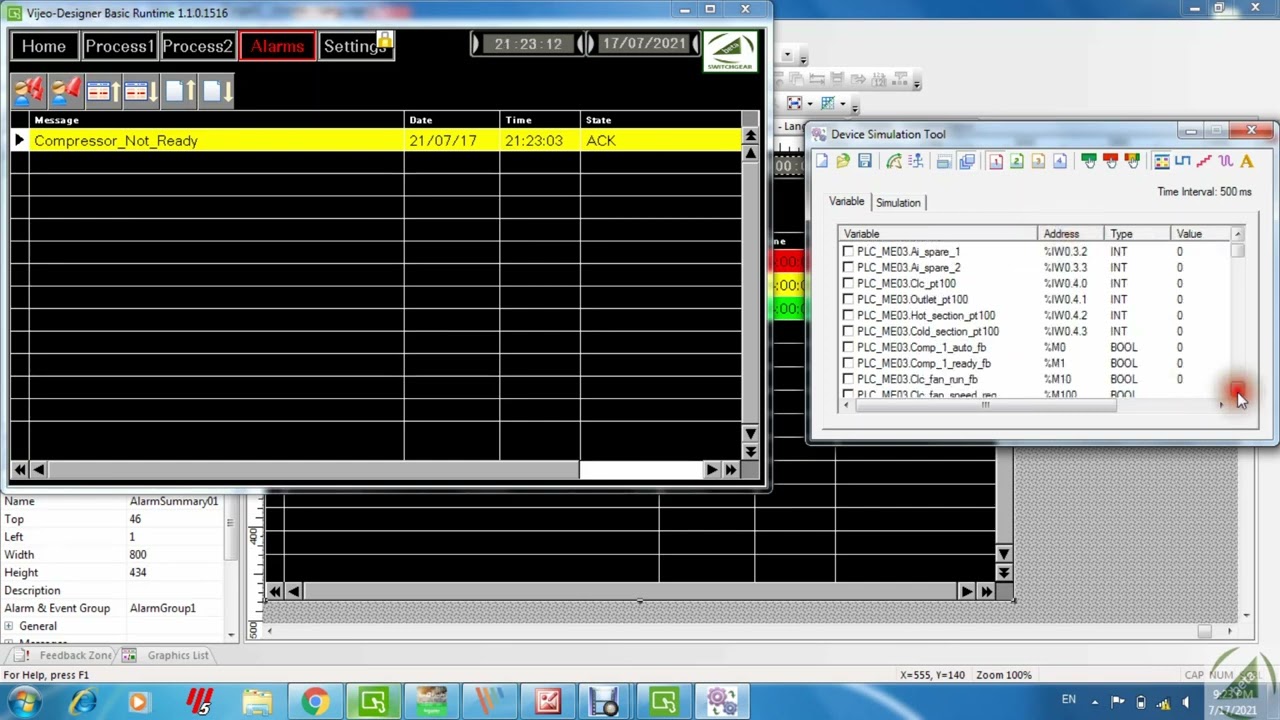 Recording Alarms Types-Vijeo Designer Basic-Schneider Electric HMI